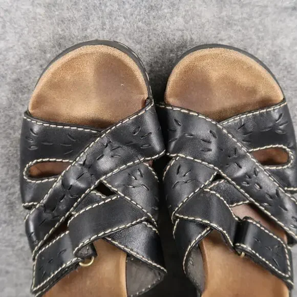 Clarks Shoes Womens 7.5 Sandals Fashion Slip On Bendables Leather Wedge Comfort - Picture 8 of 12